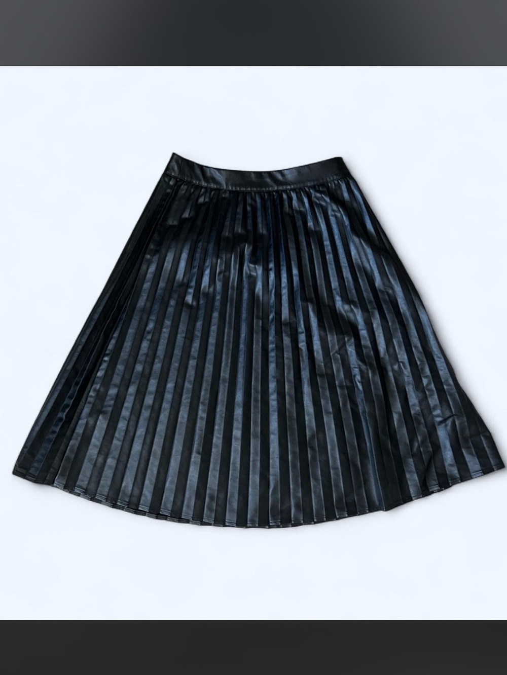 Black Pleated Midi Skirt